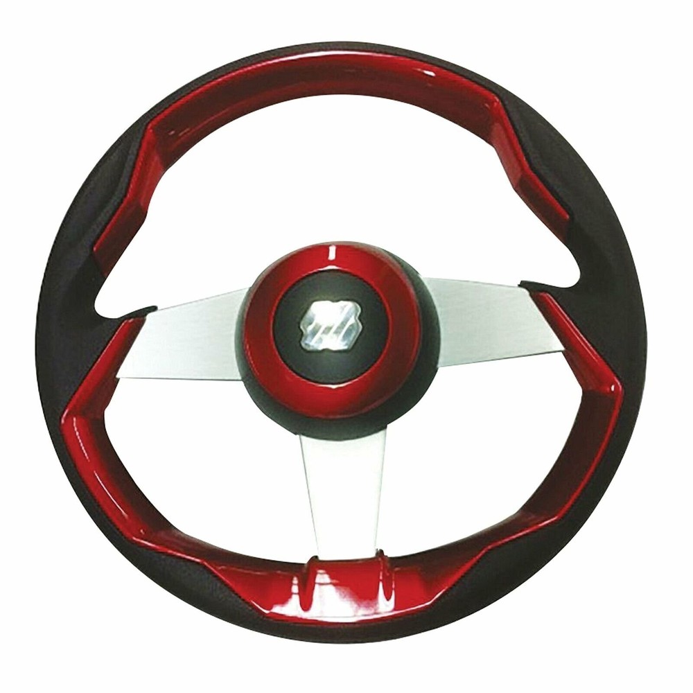 Uflex USA Inc. 69480G Grimani 13.8″ Steering Wheel with Silver Spokes, Red