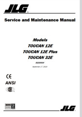 JLG Toucan 12E Boom Lift Service Repair Operators Parts Catalog Manual PDF USB