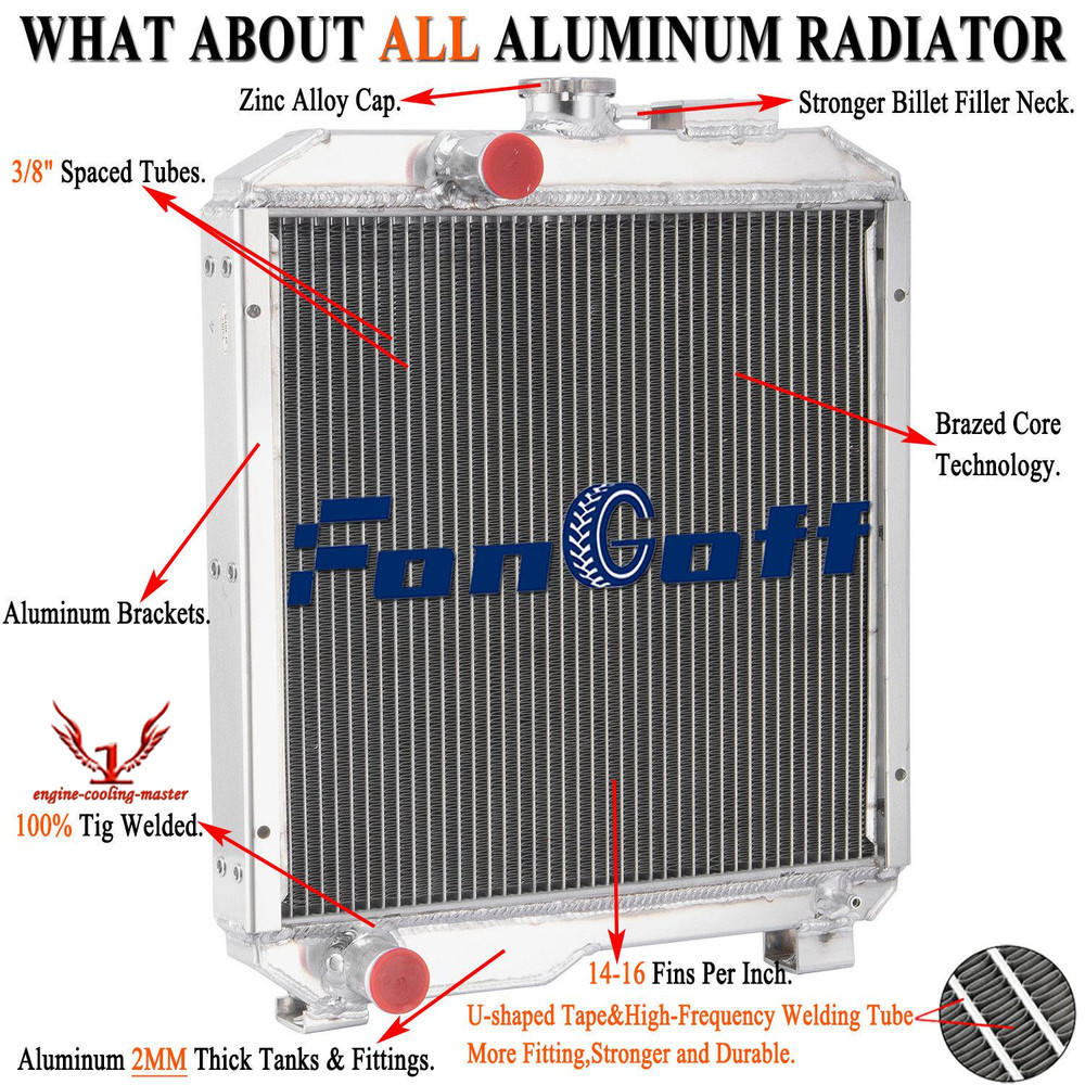 Fit Ford New Holland Model 1715 Aluminum Tractor Radiator SBA310100630 Fongoff