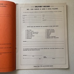 Allis-Chalmers No. 354 4-Disc Plow & No. 355 5-Disc Plow Operators Manual