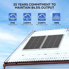200W 12V Solar Panel 18BB Mono Battery Charge RV PV Home Off-Grid Battery Power
