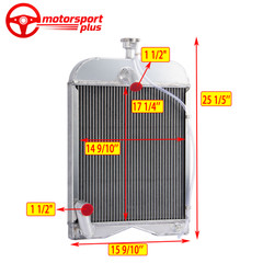 3 Row Tractor Aluminum Radiator W/ Cap Fits Ford 8N 9N 2N Models 8N8005 86551430