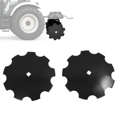 2 pcs 18″ Disc Harrow Notched 3.5MM 9 Gauge For 1″ OR 1-1/8″ Square Axle Steel