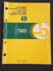 John Deere Technical Manual 5E, 113, 110G, 210G, 240G & 260G