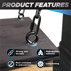 PAMAZY 8PCS 2.3” Chain Quick Links, High Strength, 2.3 inches x 6 mm, Black