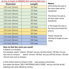 ORIMERC 150 feet 1/4 inch Self Watering 150 (1/4 inch), 150