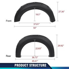 F150 Styleside Textured Riveted Fender Flares 2009-2014 Ford F150 Compatible