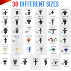 1295pc Car Push Retainer Clips & Auto Fasteners Assortment Kit Removal Tools Set