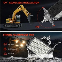 Fit Caterpillar Construction Equipment Work Lamp 48W LED 6″ Spot & Flood Lights