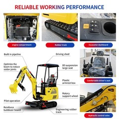 1.8 Ton Mini Excavator Rubber Track with Kubota Diesel With Side Swing Boom USA
