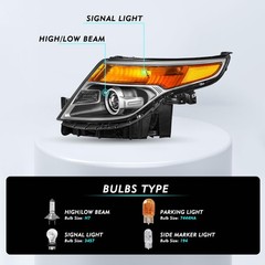 OEM Headlight Assembly 2011-2015 Ford Explorer Bulbs Left Driver Side