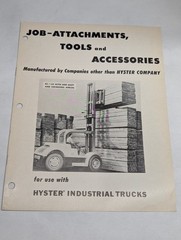 HYSTER FORKLIFT JOB ATTACHMENTS & ACCESSORIES CATALOG SALES BROCHURE 1956
