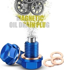 M14 x1.5 Magnetic Oil Drain Plug with Crush Washer Gaskets Repla Size: M14×1.5