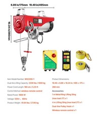 2200 lbs Wireless Attic Lift, 1600W 110V Electric Hoist with Wireless Remote Con