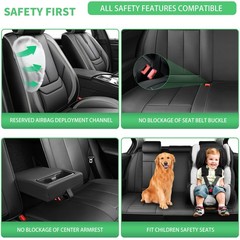 Hyundai Palisade Seat Covers Waterproof Leather Airbag Compatible Set Black-Grey