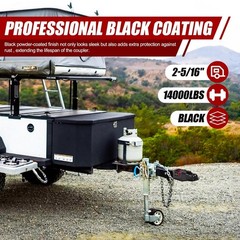 NBJINGYI 14000 lbs Trailer Coupler 2-5/16″ Ball Heavy Duty Black