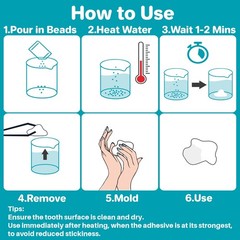 Moldable False Teeth Beads – DIY Tooth Repair Kit for Chipped, Cracked Teeth