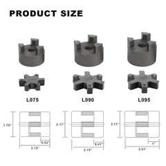 5/8″ to L075 Flexible 3-Piece L-Jaw Coupling 0.625 inches, Light Brown