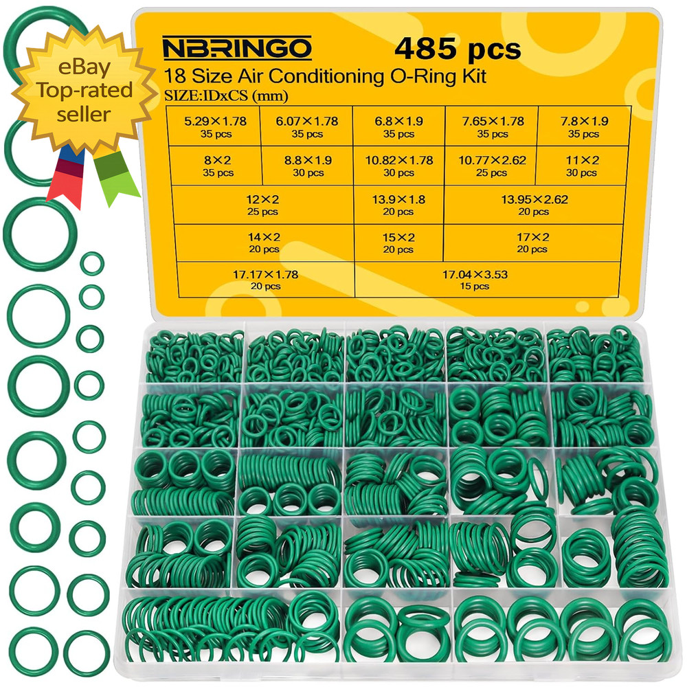 485 Pc Metric AC O Ring Kit R12 R134A Car Air Conditioning Seal Set Green