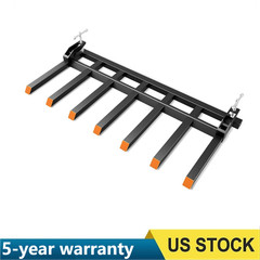 Clamp on Debris Forks 7 Prong 5500 lbs Load Pallet Forks, Fit 68 70 72″ Buckets