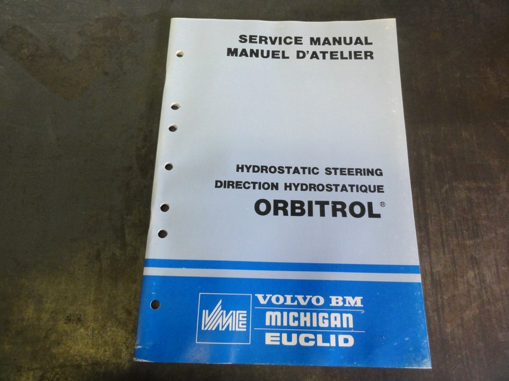 Volvo BM Michigan Euclid Hydrostatic Steering Orbitrol Service Manual Book