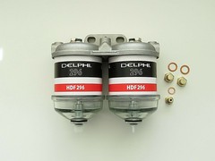 DIESEL DUAL FILTER ASSEMBLY SHALLOW GLASS BOWL – DELPHI /LUCAS /CAV TYPE