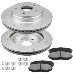 12.6 Front Brake Pads Rotors Drilled Slotted Kit Ford Edge Lincoln MKX 2007-2014