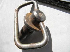 3 1/2″x1″ Truck Trailer Farm Tractor Towing Draw Hitch Pin w/ handle marked BM