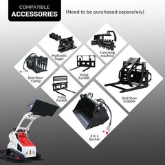 Upgraded 2026 Mini Skid Steer Track Loader Hydraulic Crawler Skid USA Stock New