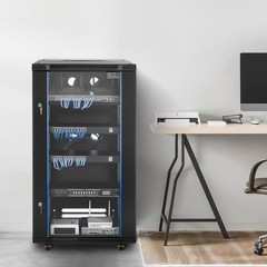 22U Network Cabinet Wall Mount, 23.6 in Depth, 300 lbs Max Load Capacity Server