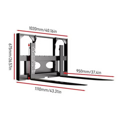 48″ Mini Skid Steer Loader Attachment Pallet Forklift Fork FREE SHIPPING