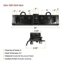 5-1/2″x22″ Black Tractor Bucket Grab Hooks Bolt 2″Hitch Receiver for Deere 1025R