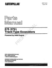 Caterpillar Cat 375 375L Track Type Excavator Parts Catalog Manual XEBP7160