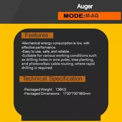 AGT 12inch Hydraulic Auger Mini Skid Steer Attachments for Micro Loader NEW