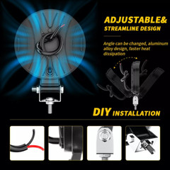 2x 3” LED Head Lamp fit Caterpillar Skid Steers Excavator Forklift Light Loader
