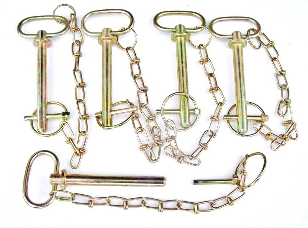 5 GOLIATH INDUSTRIAL 1/2″ TRACTOR PINS SAFETY CHAIN WAGON TRAILER HITCH HP12WC
