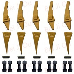 5 Bucket Teeth Assembly 6737322Y Bobcat Style Bolt on Flush Mount Pin Skid Steer