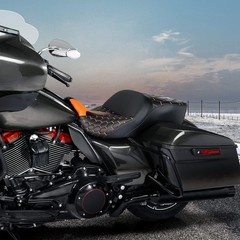 Gel 2 Up Rider Driver&Passenger Seat Fit for Harley Touring Road King Glide Stre