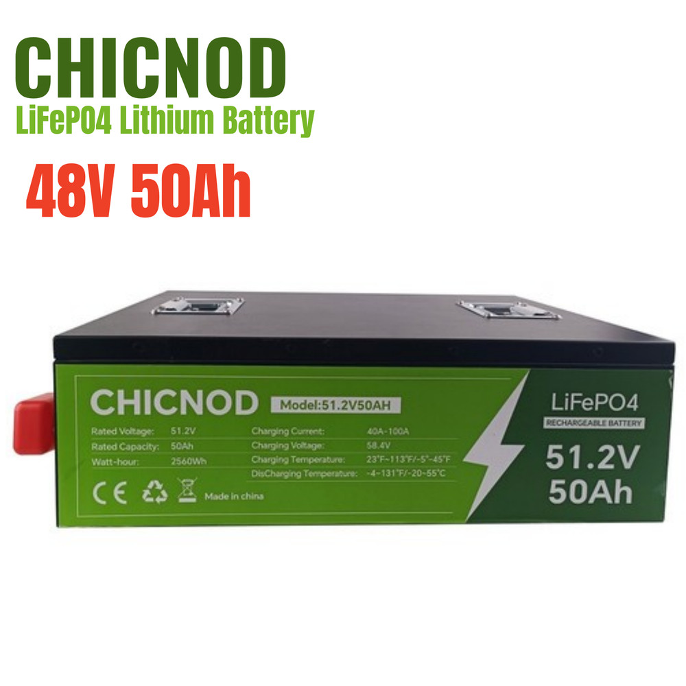 51.2V 50Ah LiFePO4 Lithium Battery 48V 50Ah Deep Cycle BMS for RV Off-Grid Solar