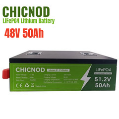 51.2V 50Ah LiFePO4 Lithium Battery 48V 50Ah Deep Cycle BMS for RV Off-Grid Solar