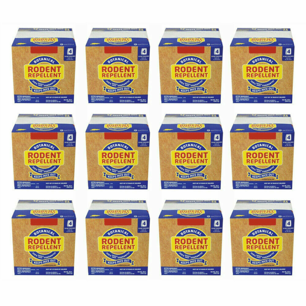 12 Pack 4 Pouch Boxes Fresh Cab Botanical Mouse Rodent Control Repellent 48 unit