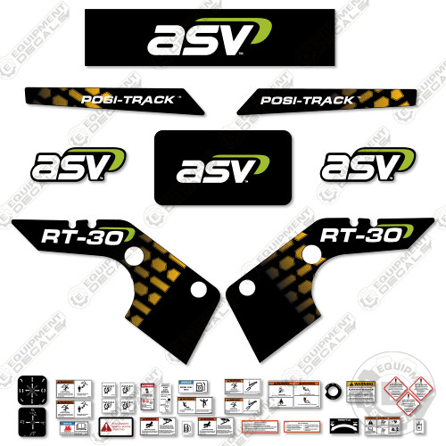 Fits ASV RT-30 Decal Kit Skid Steer Replacement Stickers Equipment Decals