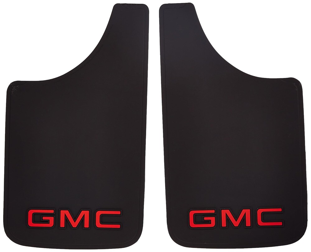 Plasticolor 000545R01 GMC Logo Easy Fit Mud Guard -19 x 11 inch -Set of 2