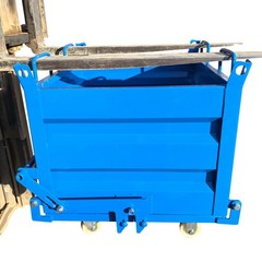 2200lbs Load Self-Dumping Hopper: Manual Forklift-Operated Steel Turnover Box