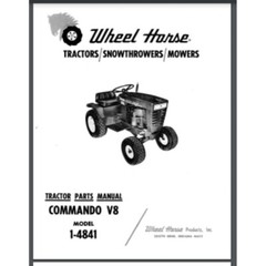 Wheel Horse Tractor 1969 Commando V8 1-4841 parts list manual 9 pages comb bound