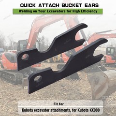 Quick Change Tach Attach Bucket Ears Attachment For Kubota KX080 KX 080 80 STEEL