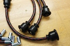 IH Farmall Cub Tractor Black & Red Cloth Covered Copper Core Spark Plug Wire Set
