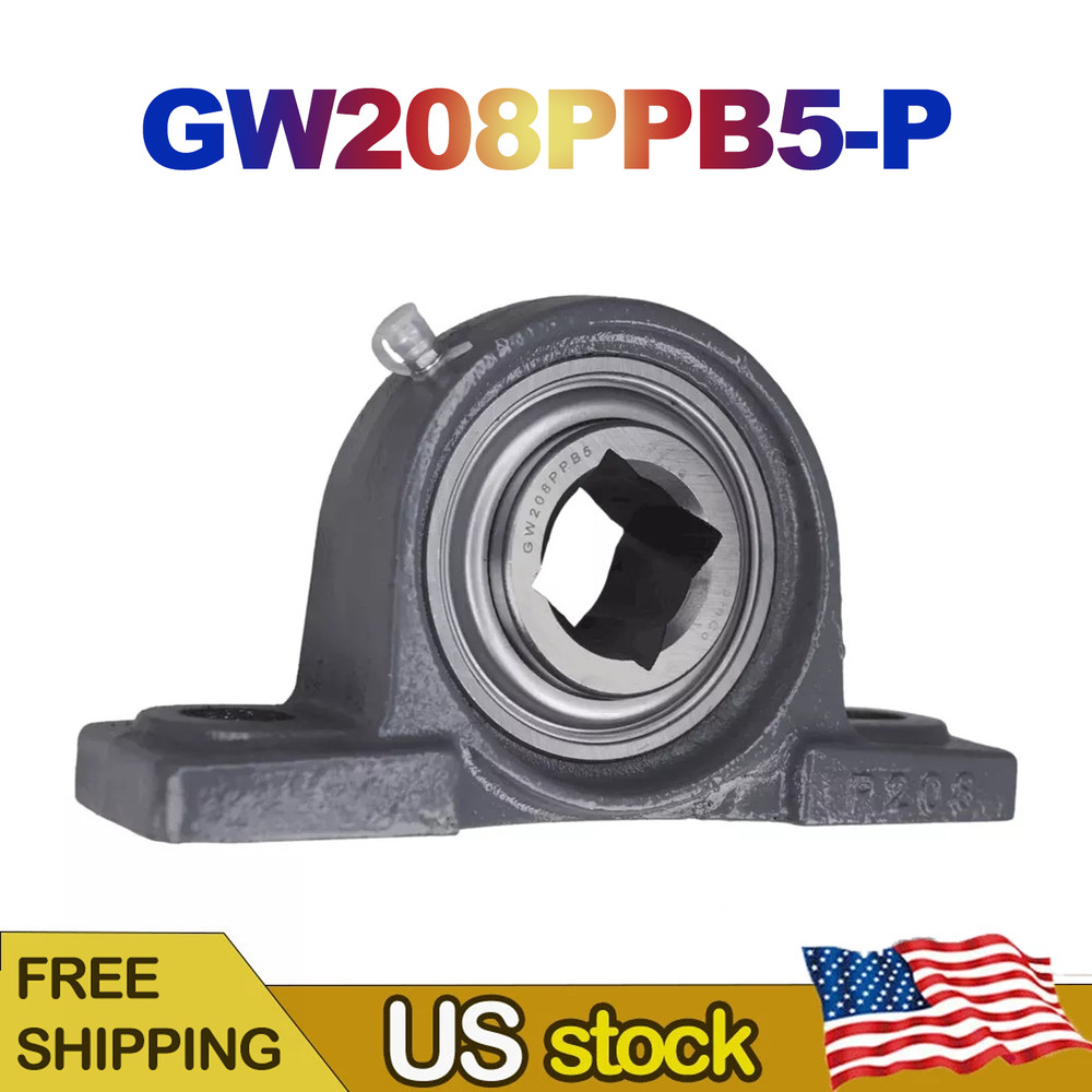 Premium 1-1/8″ Square,Bore GW208PPB5 Bearing 2-Bolt Pillow Block Tufline# TPBT60