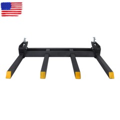 42″ Universal 2500lbs Clamp on Heavy Debris Fork For Tractor Skid Steer Buckets