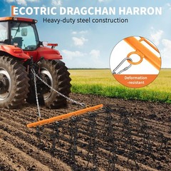 GRAVEE Drag Harrow for ATV UTV Tractor 4×4 ft 5×4.5 ft 3/8″ 1/2″ Teeth